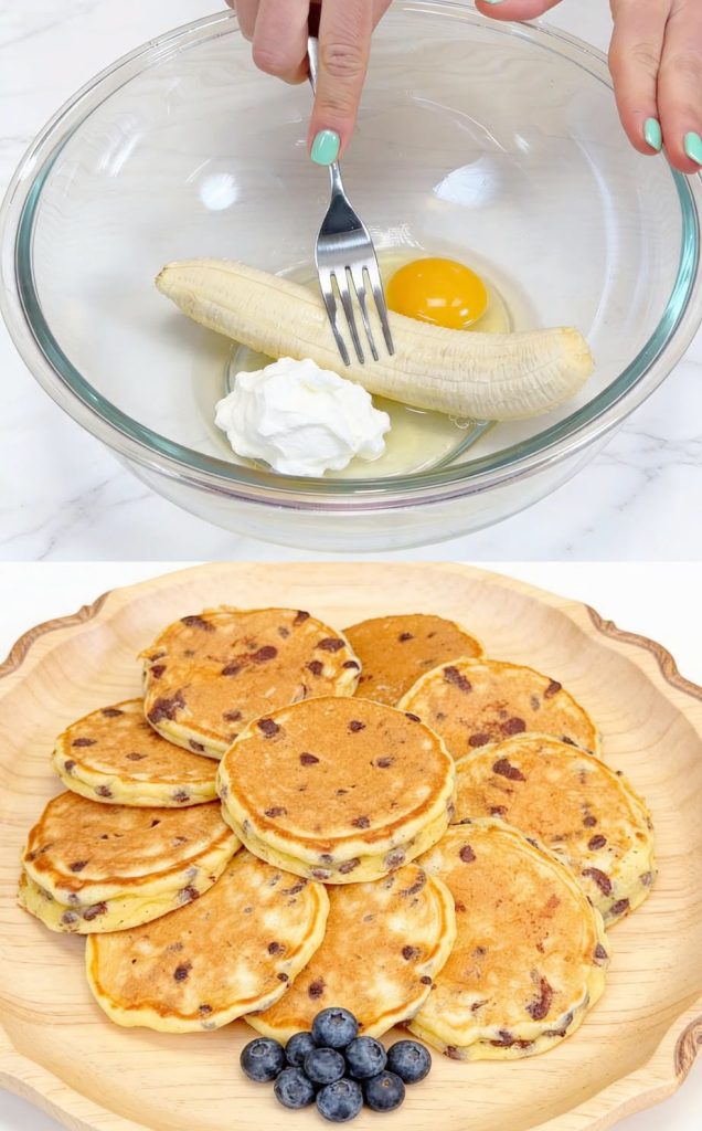 1 banana štedi doručak, palačinka bez dodanog šećera